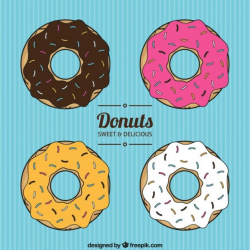 Donuts Collection Free Vector | Free Vectors in 2019 | Donut ...