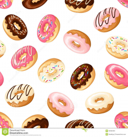 Seamless Background With Donuts. Vector Illustration ...