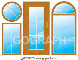 Vector Art - Windows and door. Clipart Drawing gg60572263 ...