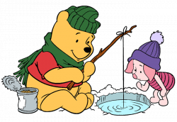 pooh_piglet_ice_fishing.gif (700×482) | Winter clip | Pinterest ...
