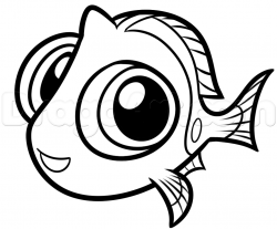 How to Draw Baby Dory, Step by Step, Disney Characters ...