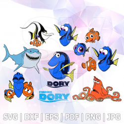 Finding Dory Nemo Hank Bruce Gill Marlin Layered SVG DXF Cut File Disney  Cartoon Party Cricut Silhouette Studio Cameo Stencil Scrapbooking