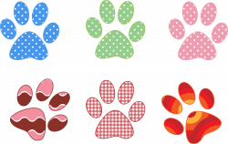 Clipart - Colorful Paw Prints