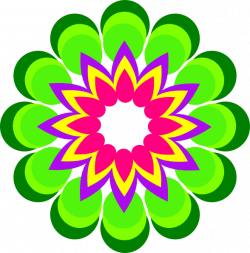 Geometric Flower Multicolor Clip Art at Clker.com - vector clip art ...