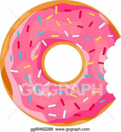 Vector Art - Donut with a mouth bite. Clipart Drawing ...