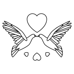 Free Wedding Doves Clipart 2 BW | Drawing | Wedding doves ...