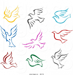 Clip art vector logos of colorful peace doves. | Peace doves ...
