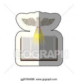 Vector Art - Middle shadow sticker colorful with holy bible ...