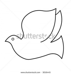 how to draw a dove easy | Black And White Dove (Line Drawing ...