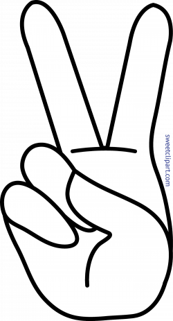 Peace Hand Sign Blank Clip Art - Sweet Clip Art