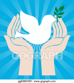 Drawing - Peace sign of hands holding dove . Clipart Drawing ...