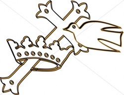 Cross in a Crown with Dove | Trinity Clipart