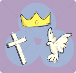 The Trinity as the Crown, Cross, and Dove | Trinity Clipart