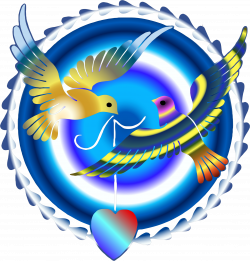 Clipart - Colorful Love Doves