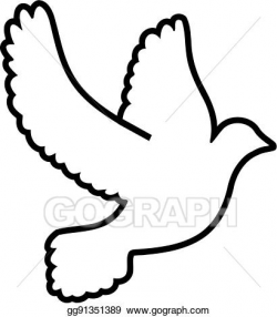 Vector Art - Outline symbol dove. Clipart Drawing gg91351389 ...