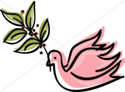 Pink Dove with Olive Branch Clipart | Print ideas | Dove ...