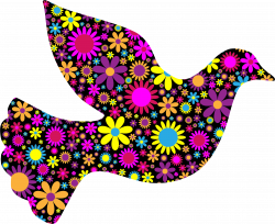 Clipart - Floral Peace Dove 2