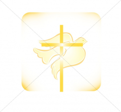 Cross and Light Yellow Dove | Cross Clipart