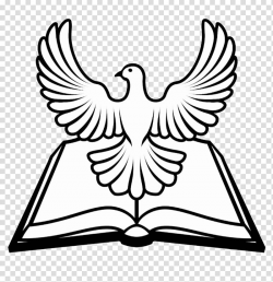 Book and dove illustration, Bible Doves as symbols Religious ...