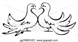 Vector Stock - Beloved couple doves on illustration. Clipart ...