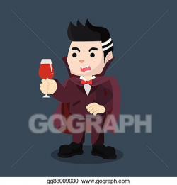 Vector Art - Dracula holding glass of blood. Clipart Drawing ...