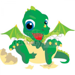 baby dragon just hatching clipart. Royalty-free clipart # 370076