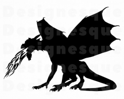 Fire Breathing Dragon Svg, Dragon Svg, Dragon Clipart, Dragon Files for  Cricut, Dragon Cut Files For Silhouette, Dragon Dxf, Png, Eps Vector