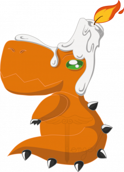 Little Dragon clipart cartoon - Pencil and in color little dragon ...