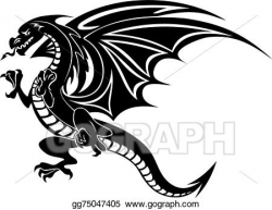 EPS Vector - Angry black dragon. Stock Clipart Illustration ...