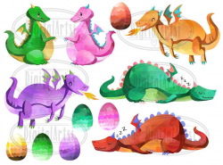 Watercolor Dragons Clipart #DPI#Pink#dragon#Transparent ...