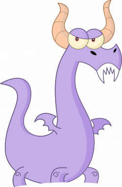Clipart - Purple Cartoon Dragon