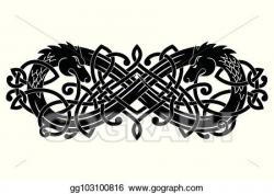 Vector Stock - Celtic two-headed dragon. Clipart ...