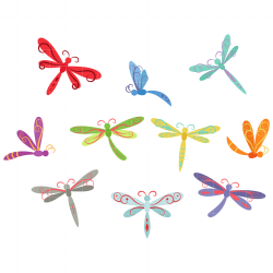 Whimsical Dragonflies Set Semi Exclusive Clip Art Set For Digitizing and  More