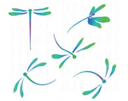 Dragonfly Clip Art | dragonfly clip art set of five ...