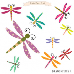 Dragonfly Clipart, Dragonflies Clipart, Instant download ...