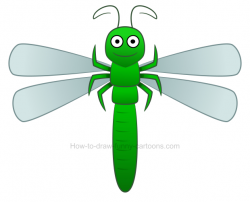 How to draw a cute dragonfly clipart