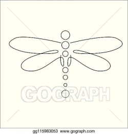 Vector Art - Minimalist elegant dragonfly. Clipart Drawing ...