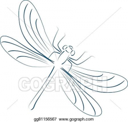 Vector Illustration - Sketched dragonfly. . EPS Clipart ...
