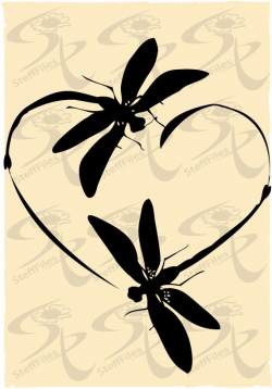 Vector DRAGONFLY Love heart clipart valentines,SVG,DXF,ai ...