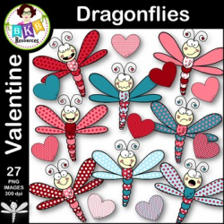 Valentine Dragonflies ● Valentine Clip Art