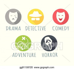 EPS Illustration - Drama detective comedy adventure horror ...