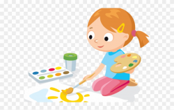 Drawing Clipart Cute Kid Painting - Children Painting ...