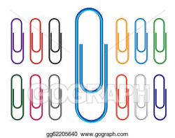 Vector Art - Paper clip multi colored. Clipart Drawing ...