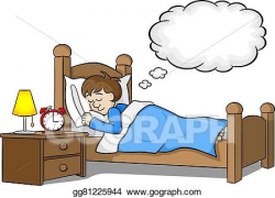 Clip Art Vector - Sleeping man is dreaming. Stock EPS ...