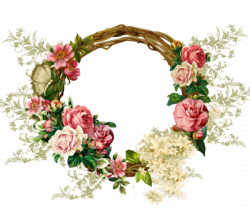 Vintage Floral Wreath Label (PNG) / Frame ~ Flor Lilás Vintage | Ev ...
