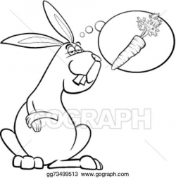 Vector Stock - Rabbit dream about carrot coloring. Stock ...