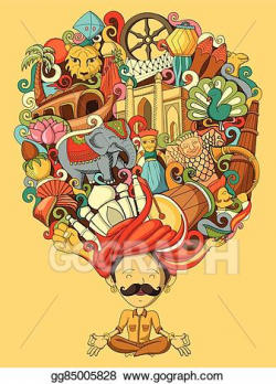Vector Art - Dream and thought of indian man. Clipart ...