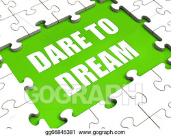 Stock Illustration - Dare to dream puzzle shows dreaming ...
