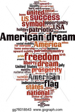 Vector Illustration - American dream word cloud. EPS Clipart ...