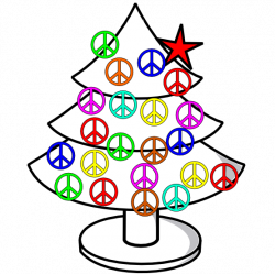 clipartist.net » Clip Art » tree xmas christmas peace symbol sign ...
